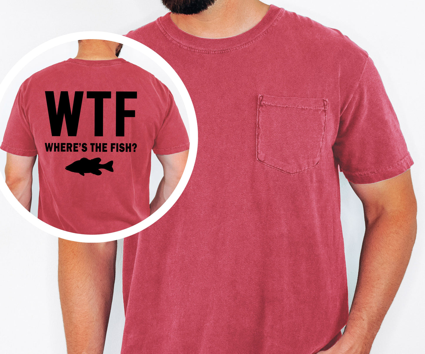 WTF Where's the Fish Pocket T-shirt