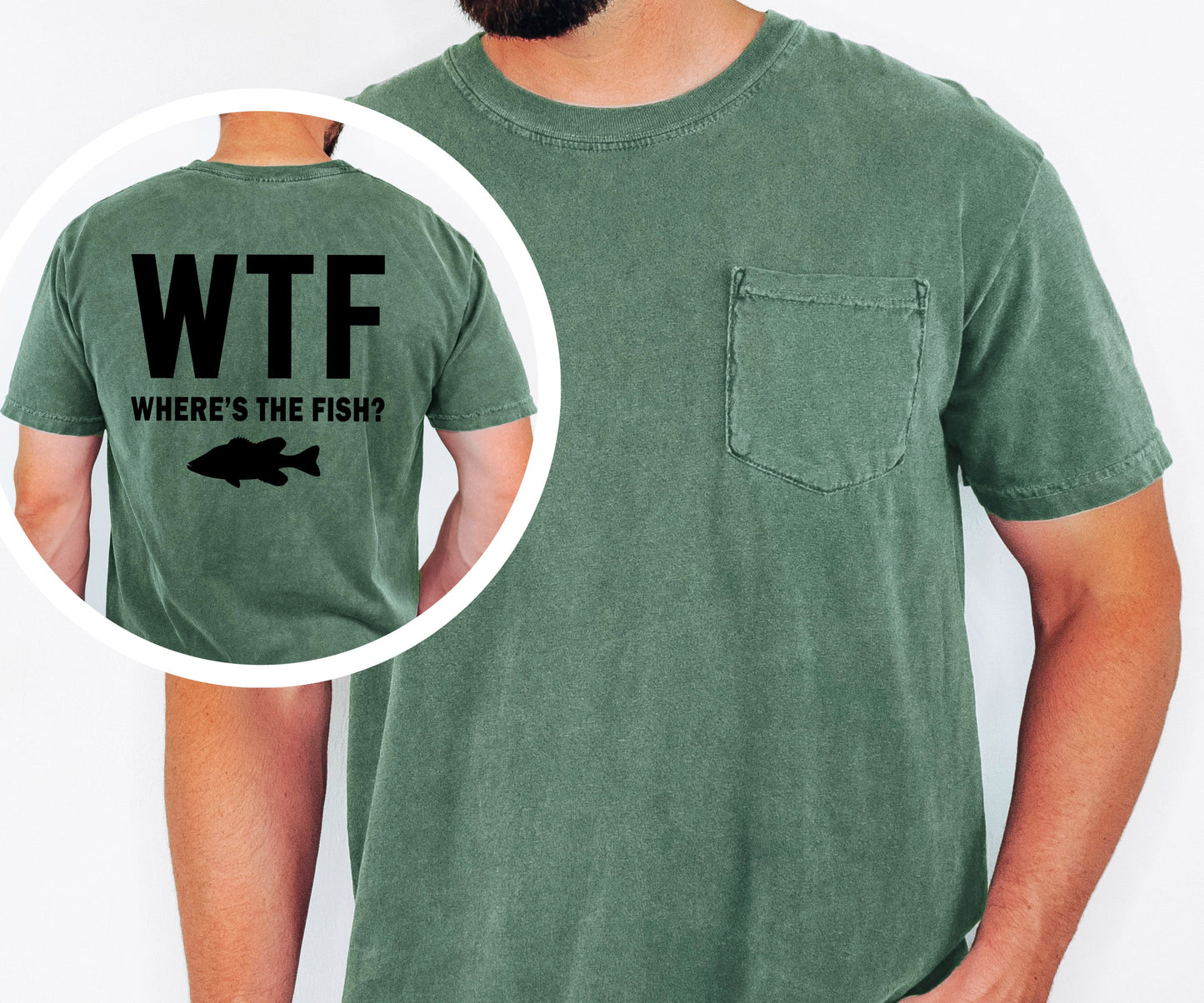 WTF Where's the Fish Pocket T-shirt
