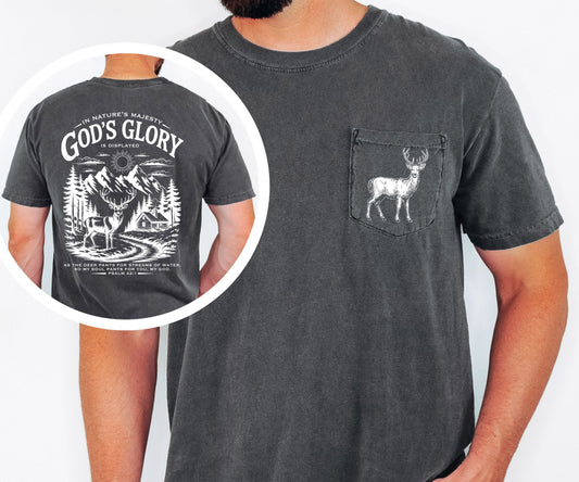 Christian Deer God's Glory Pocket T-shirt