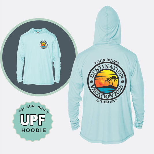 Custom UPF 50+ HOODIE Family Matching Vacation Sun Shirt