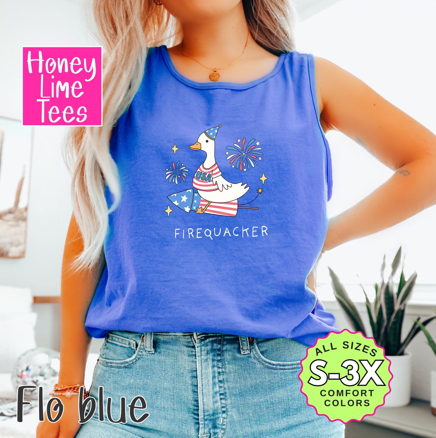 Firequacker Patriotic Shirt – Summer Graphic Tee Comfort Colors® – July 4th Shirt