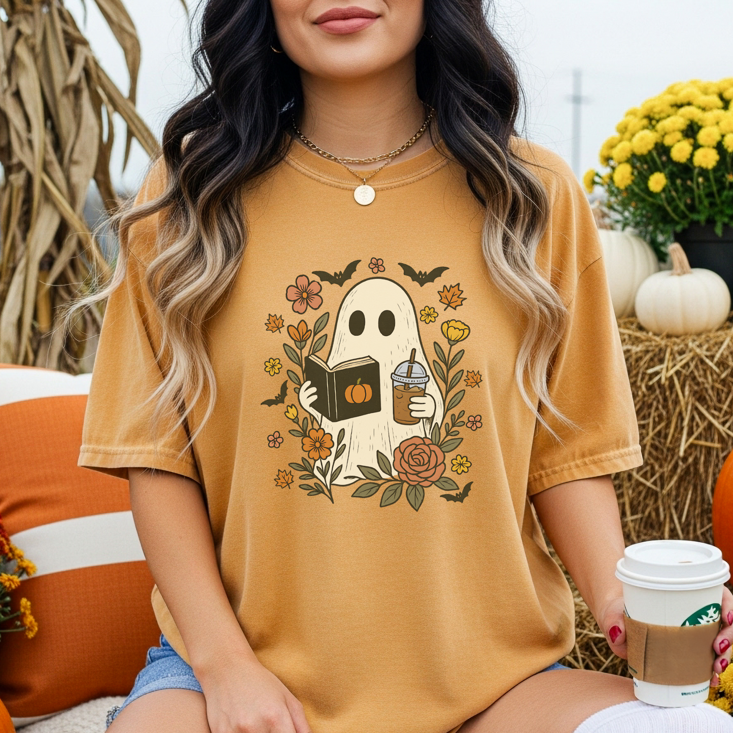 Ghost Reading Coffee Shirt