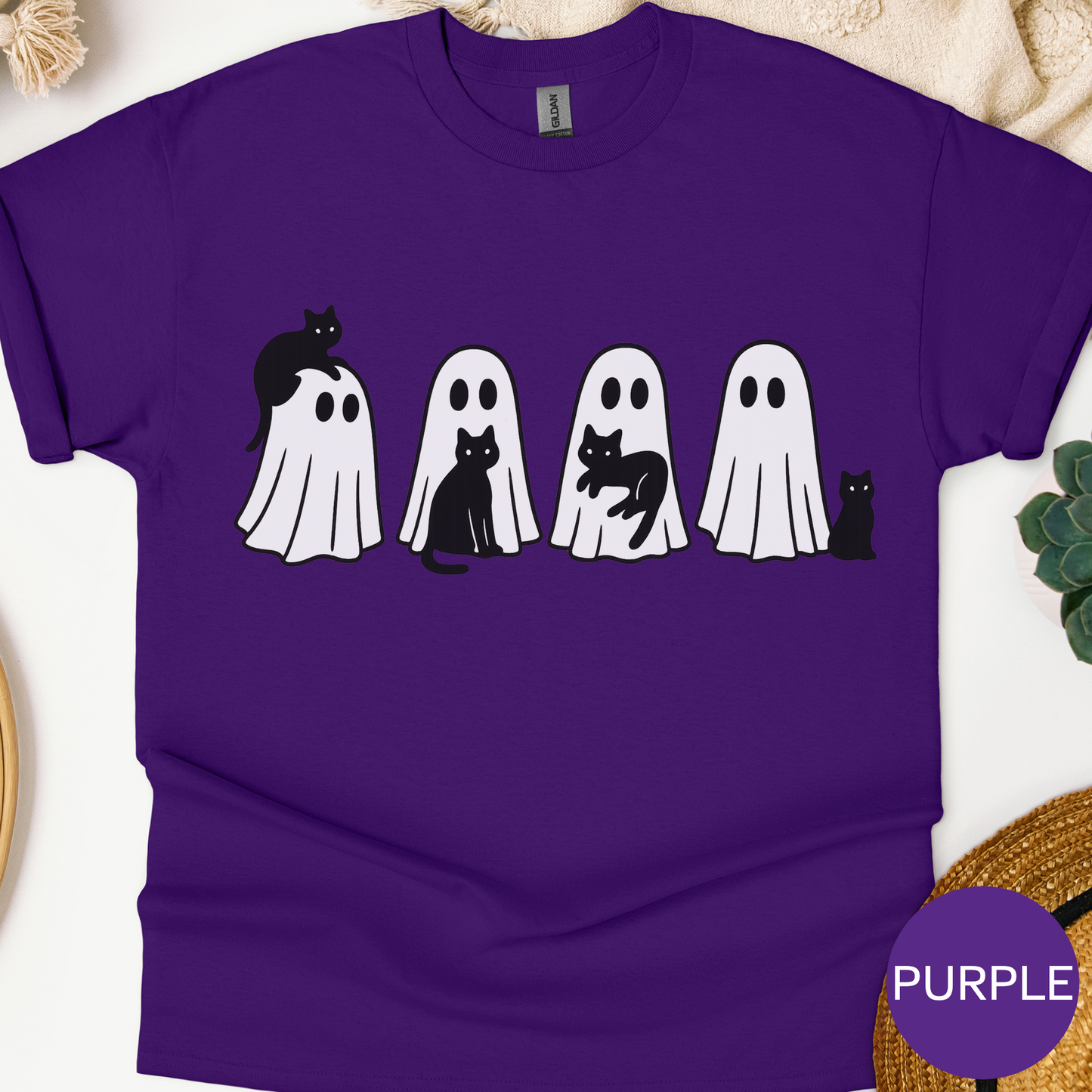 Ghosts and Cats Halloween T-shirt