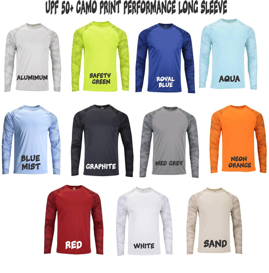 UPF 50 Camo Sleeve Fishing Shirt: Custom UV Protection Performance Top