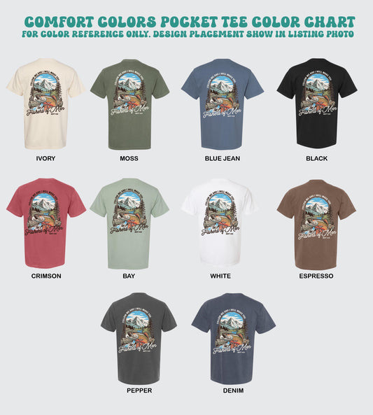 fishers of men shirt comfort colors pocket tee mens christian tshirt fishing faith apparel bible verse matthew 4 19 jesus gift