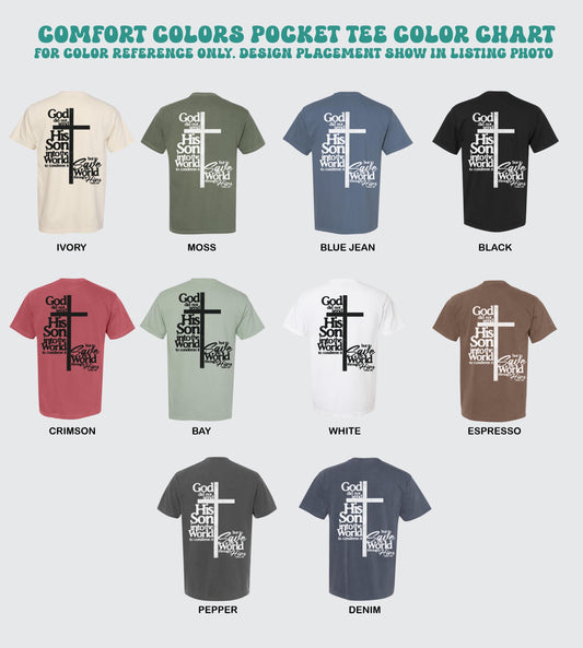john 3 17 shirt comfort colors pocket tee mens christian tshirt bible verse cross faith apparel inspirational scripture jesus gift