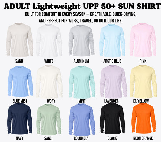a collection of 12 long-sleeved shirts in various colors, including white, gray, pink, blue, mint, lavender, lime, navy, black, and neon orange.