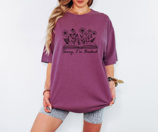 Sorry Im Booked Floral Book T-shirt