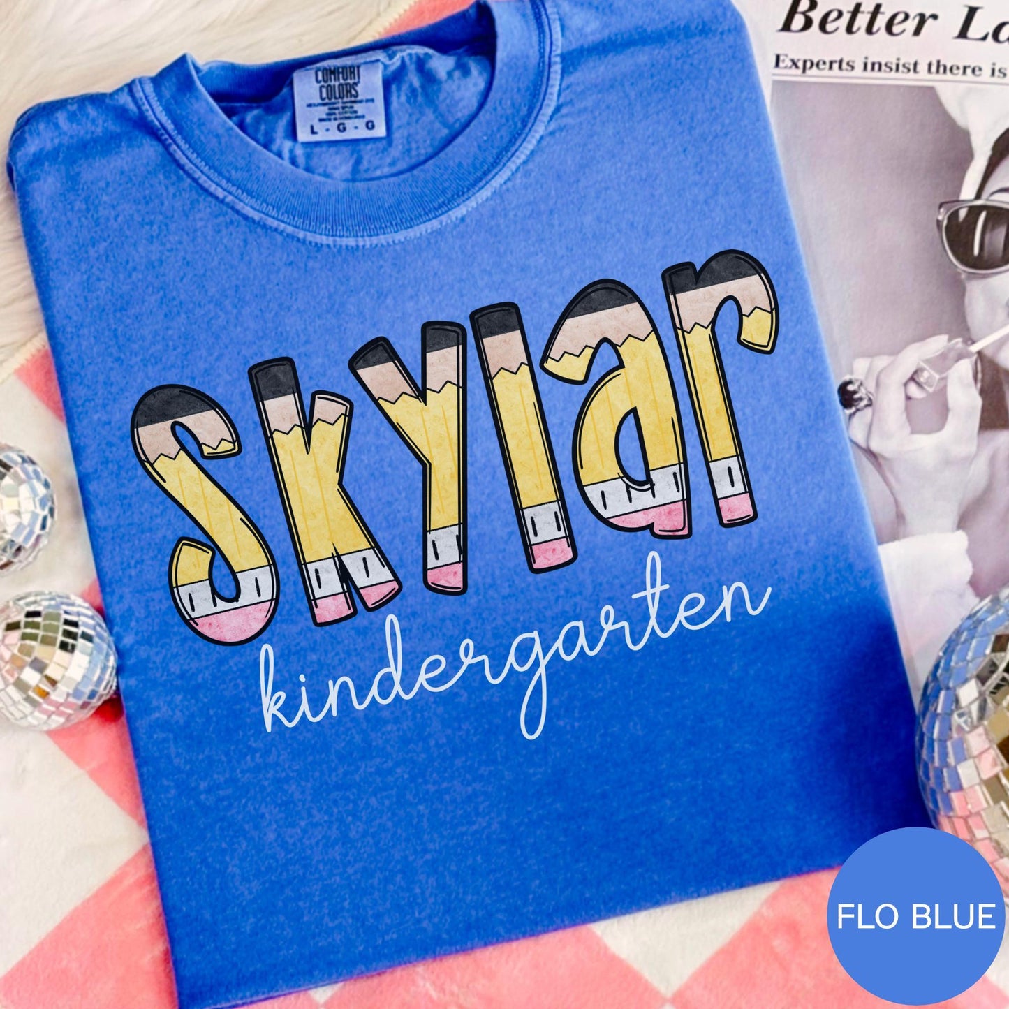 personalized kindergarten pencil name shirt youth comfort colors kids back to school shirt cute first day name tee for kindergarten photos