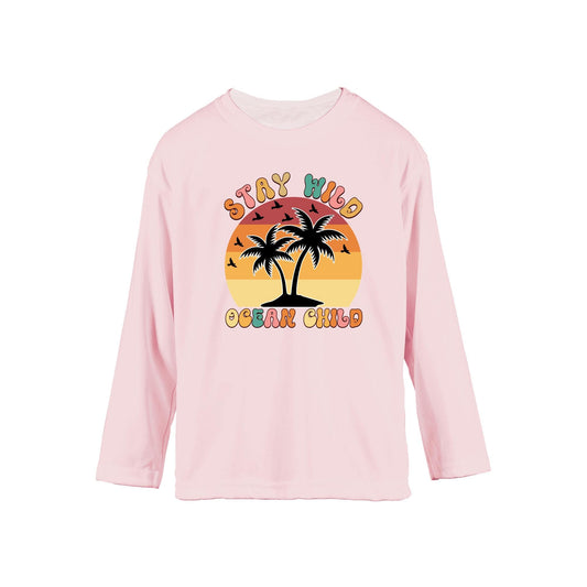 Toddler and Youth UPF50+ Sun Protection Long Sleeve Sunshirt: Stay Wild Ocean Child