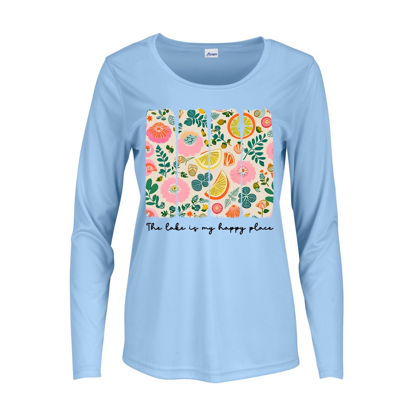 Ladies UPF 50 Lake Shirt The Lake Is My Happy Place | Women's Long Sleeve Sun Shirt | Lake Life Shirt | Boating Shirt | Lake Vacation Shirt