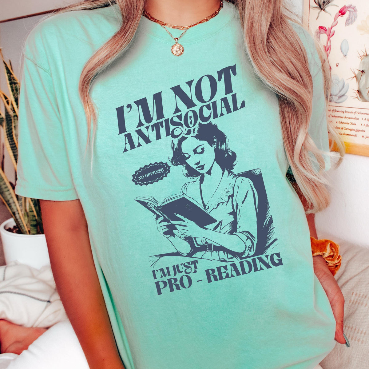 I'm Not Antisocial I'm Just Pro Reading Shirt, Funny Book Lover Shirt, Reading Shirt, Comfort Colors Tee, Bookworm Shirt