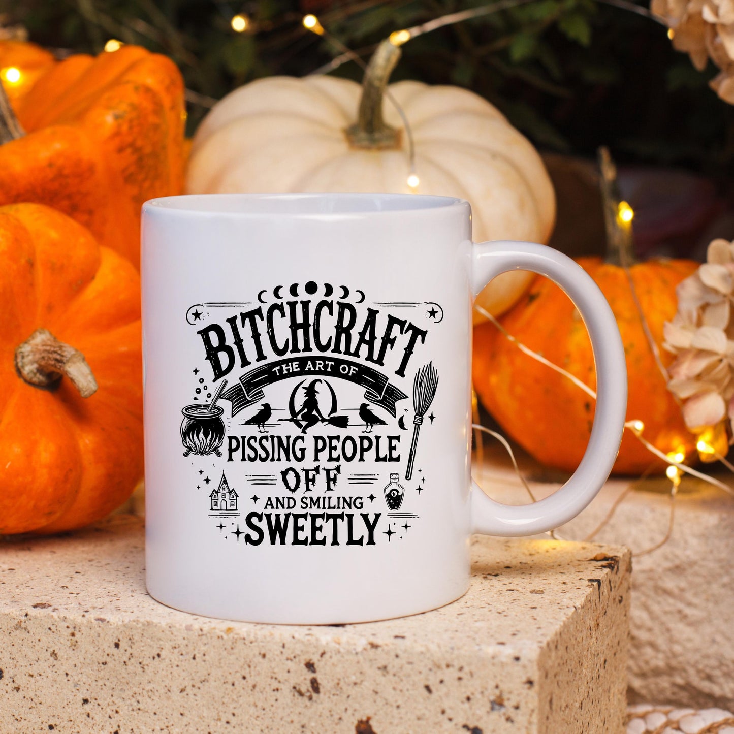 Funny Witch Mug, Bitchcraft Coffee Mug, Halloween Coffee Cup, Witch Gift Mug, Sarcastic Witch Mug, 11oz 15oz Ceramic Mug