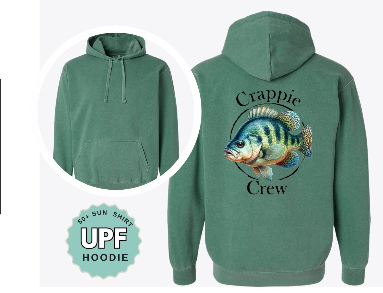 Crappie Crew Fishing Shirt – Comfort Colors Pocket Tee, Long Sleeve, or Hoodie