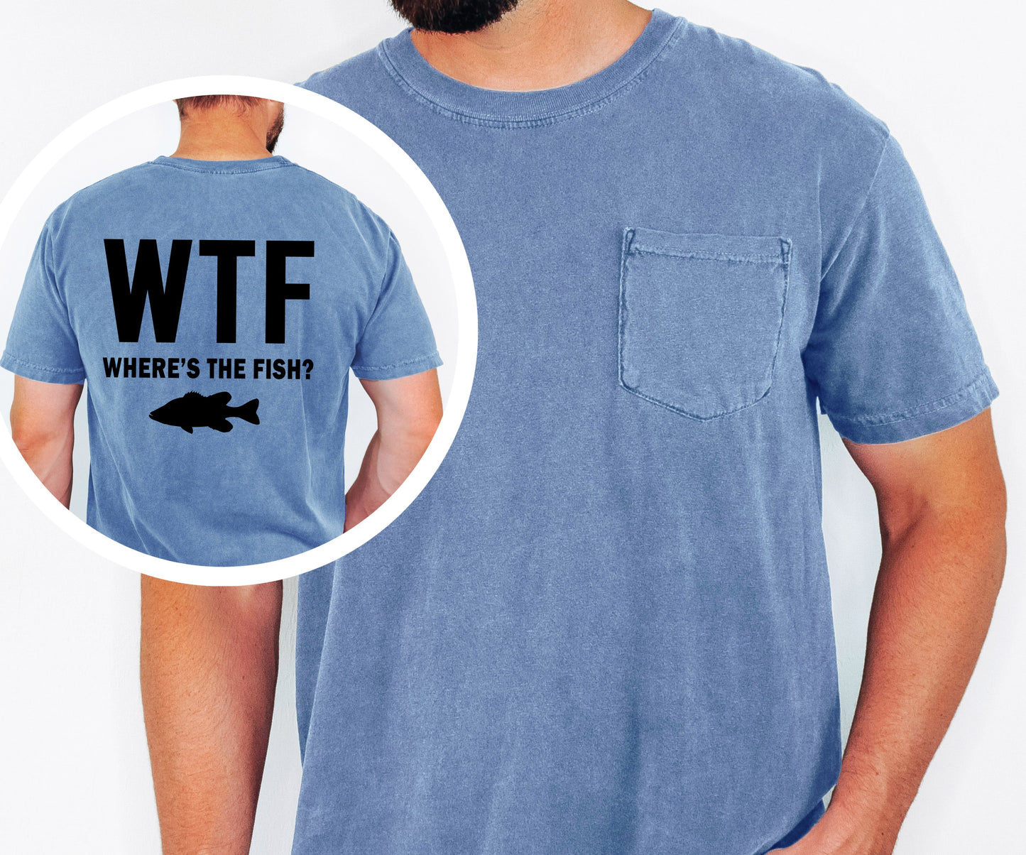 WTF Where's the Fish Pocket T-shirt