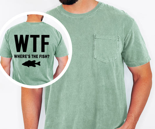 WTF Where's the Fish Pocket T-shirt