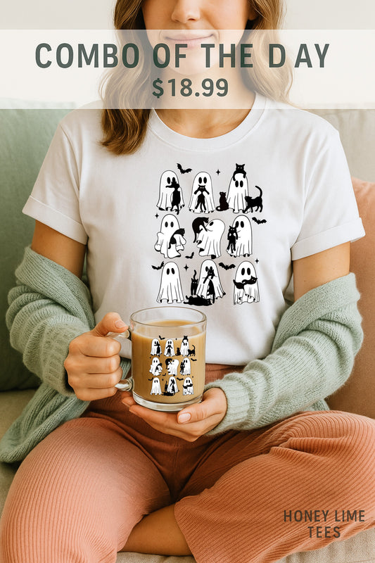 Ghost and Cats Coffee Mug Combo Set