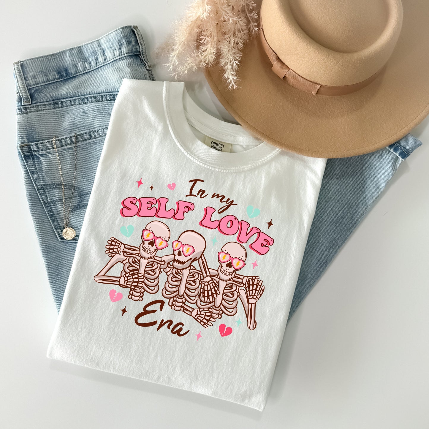 In My Self Love Era Skeleton Valentine's Day T-shirt