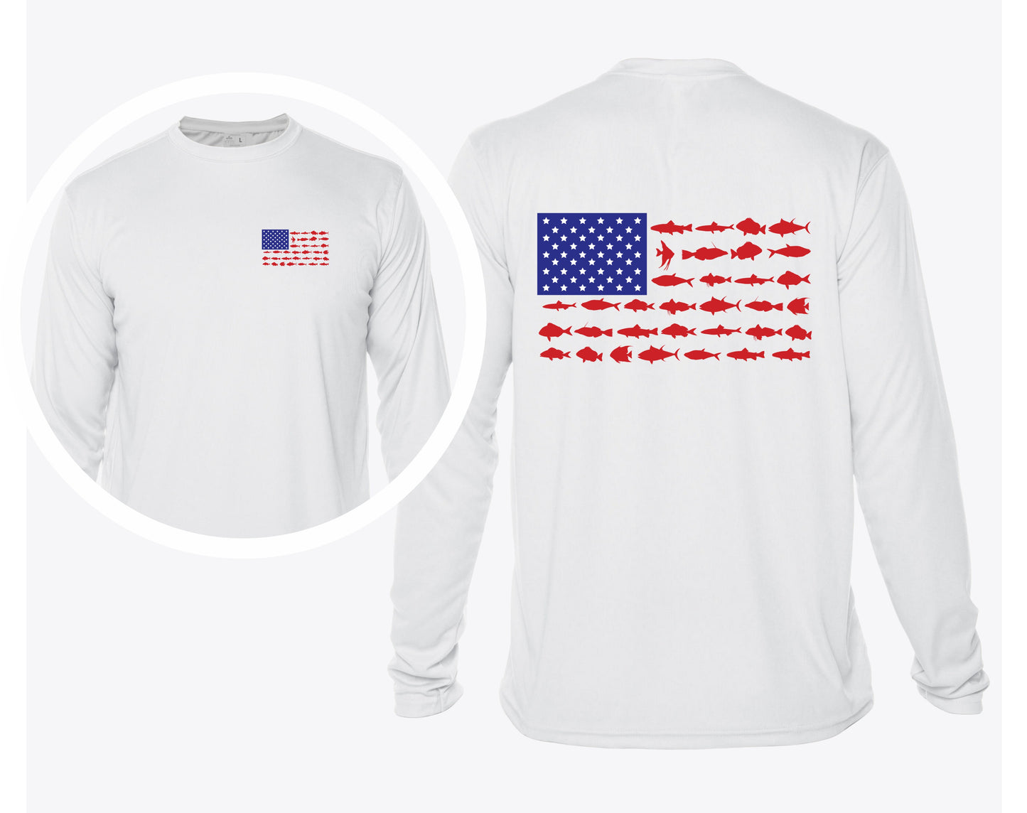 UPF Flag Shirt Fishing USA