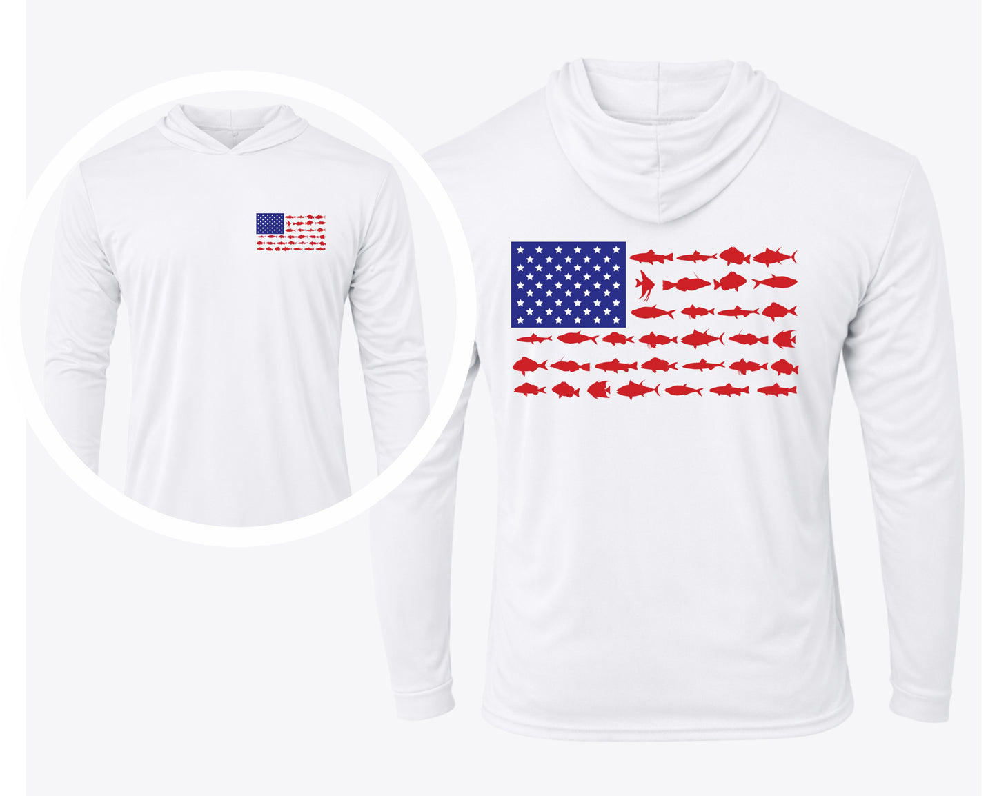 UPF Flag Shirt Fishing USA