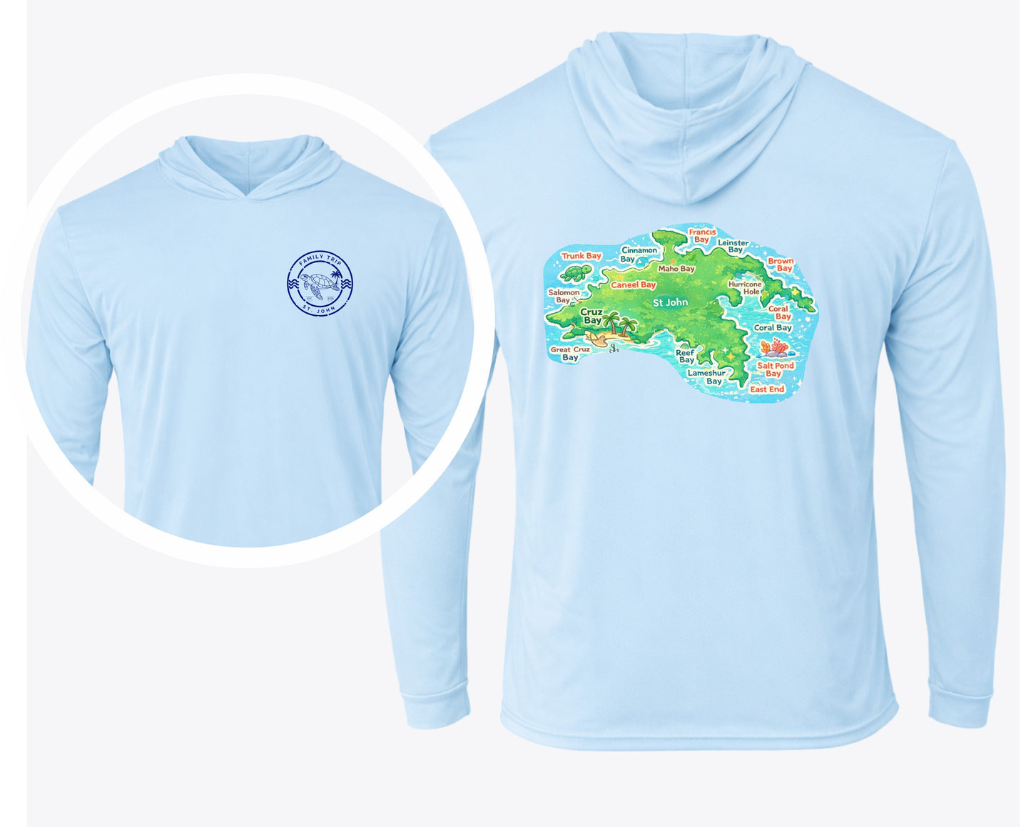 UPF 50+ Custom Matching Family Hoodie Sun Shirt: Kids & Adult Sizes