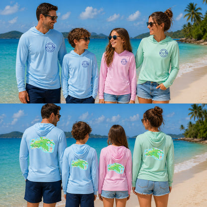 UPF 50+ Custom Matching Family Hoodie Sun Shirt: Kids & Adult Sizes