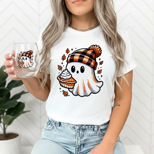 Pumpkin Pie Ghost Wine Glass Combo Set