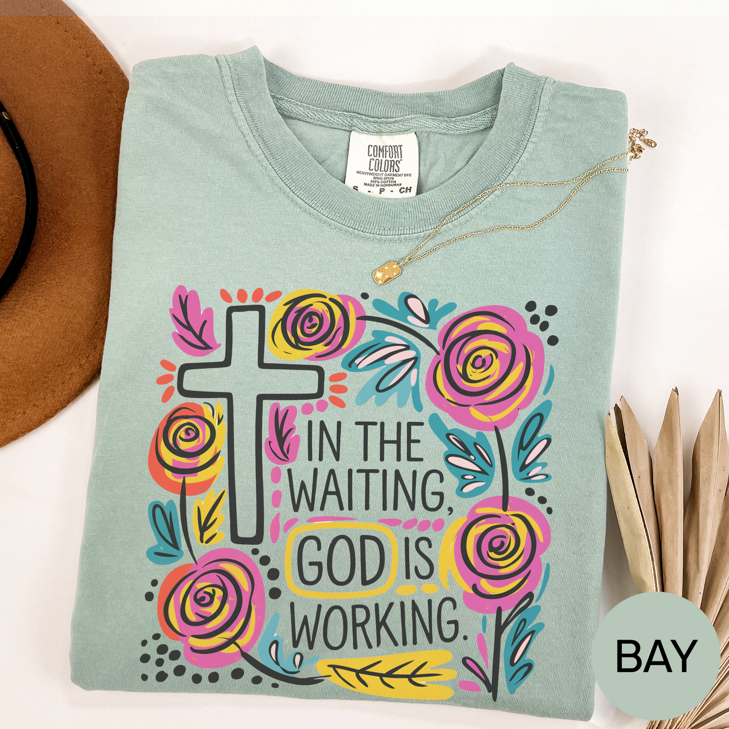 In The Waiting God Is Working T Shirt Christian Faith Graphic Tee