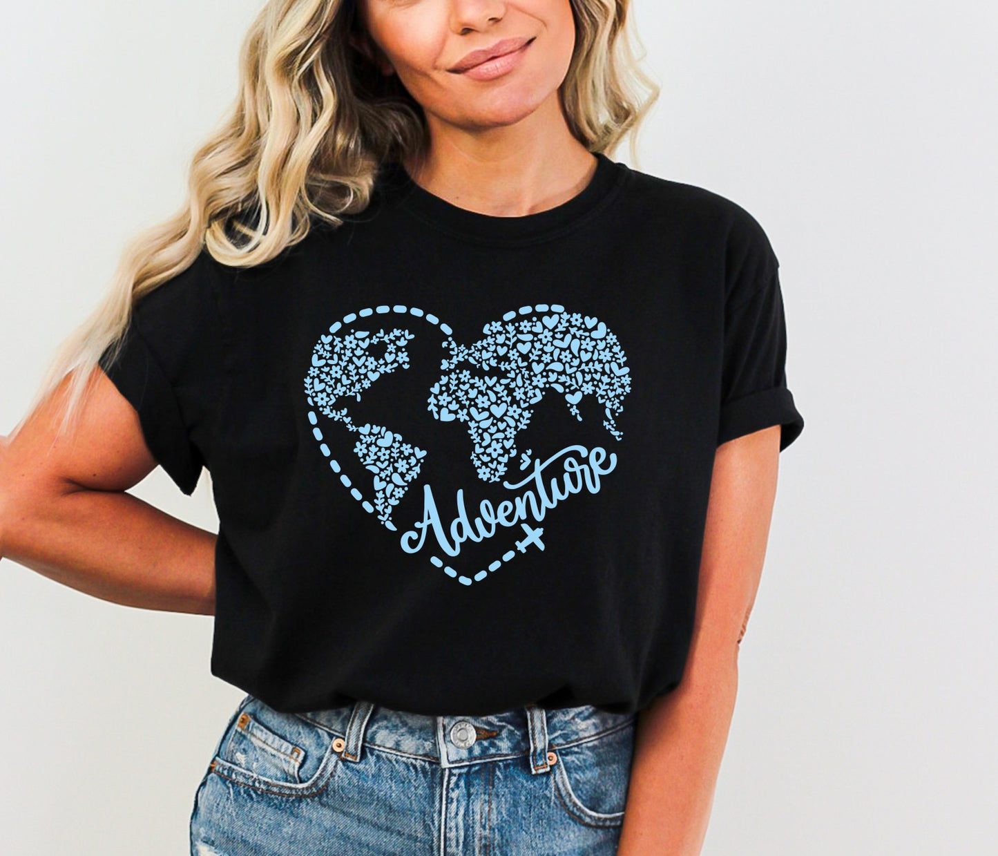 Adventure Awaits Heart Travel Shirt