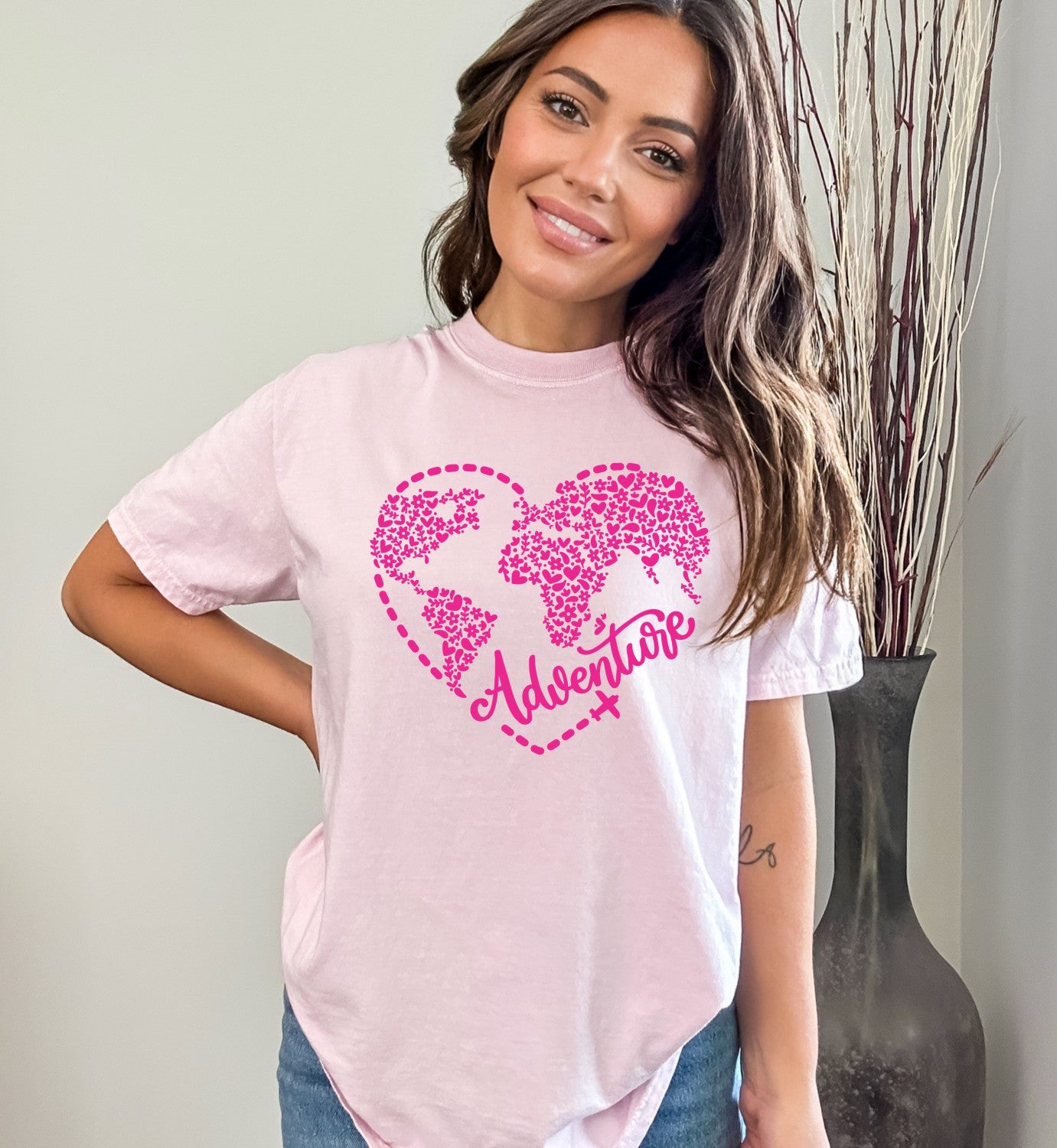 Adventure Awaits Heart Travel Shirt