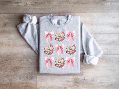 Coquette Books and Bows Doodle Sweatshirt