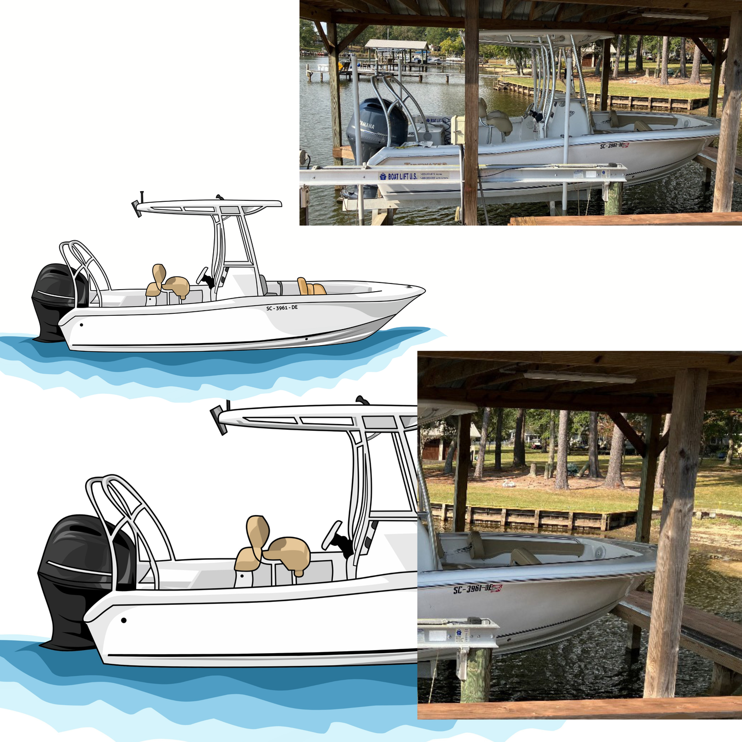 Personalized Boat Illustration Digital Drawing Artwork for Shirt Order