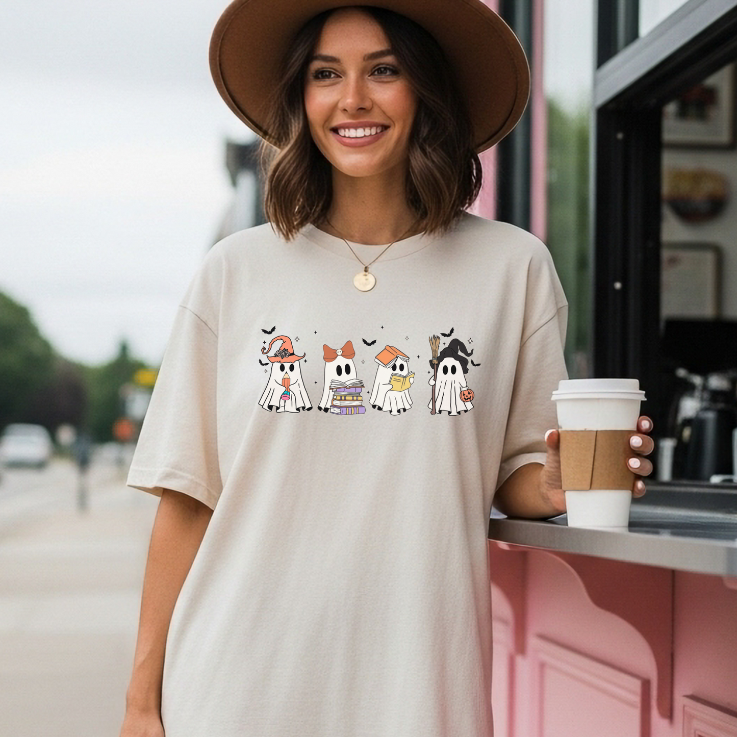 Spooky Ghosts with Books Teacher Shirt