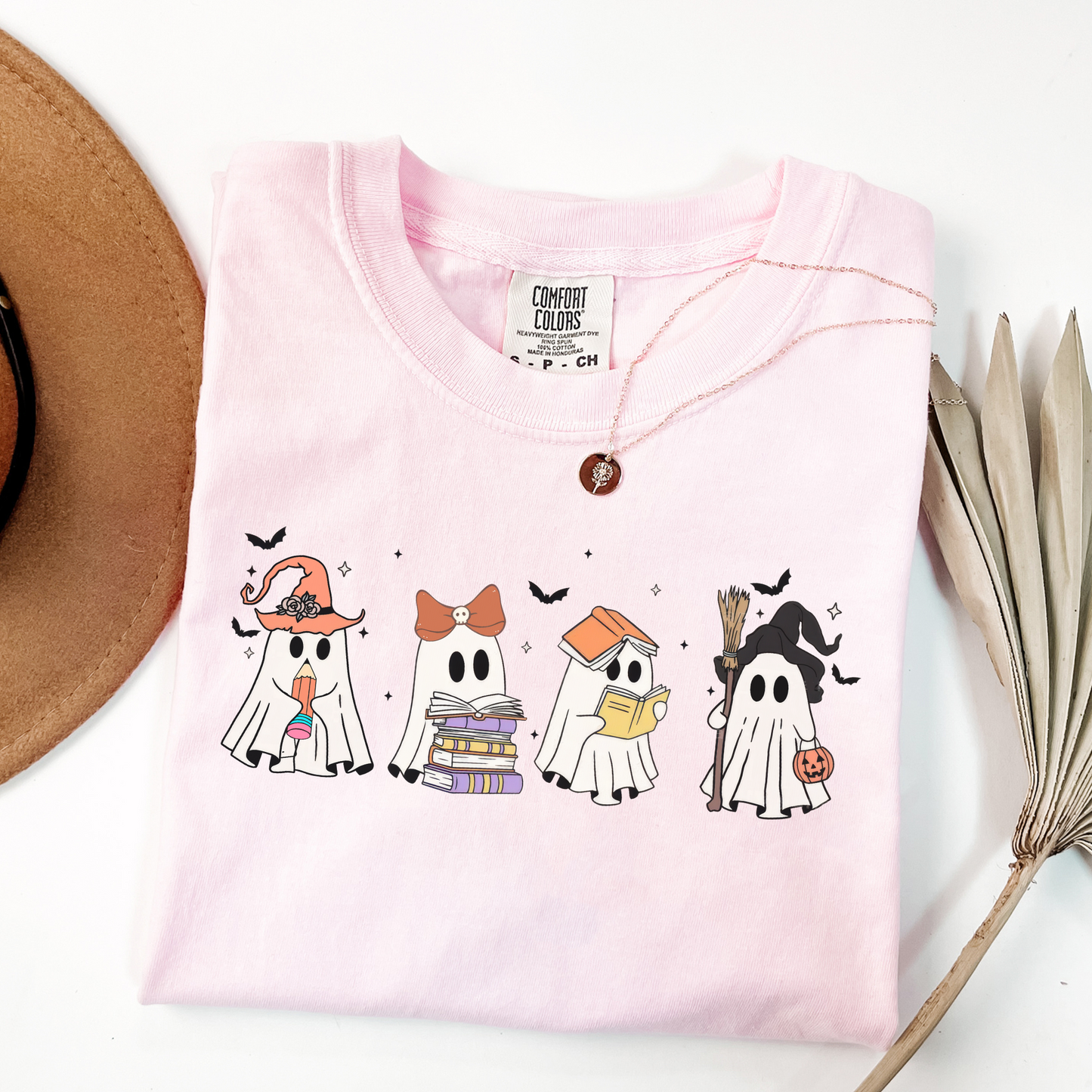 Spooky Ghosts with Books Teacher Shirt