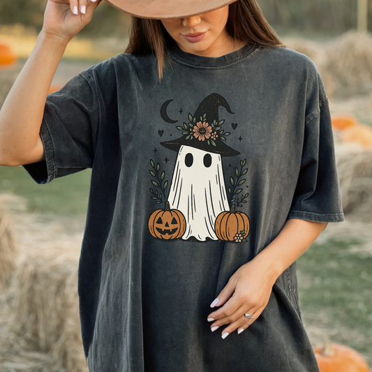 Witchy Ghost and Pumpkins Shirt