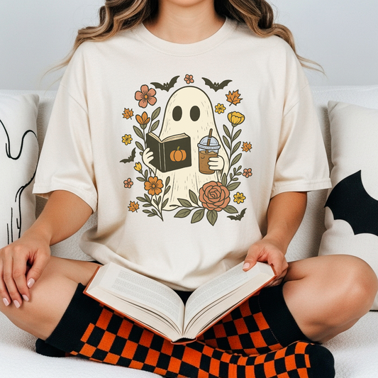 Ghost Reading Coffee Shirt