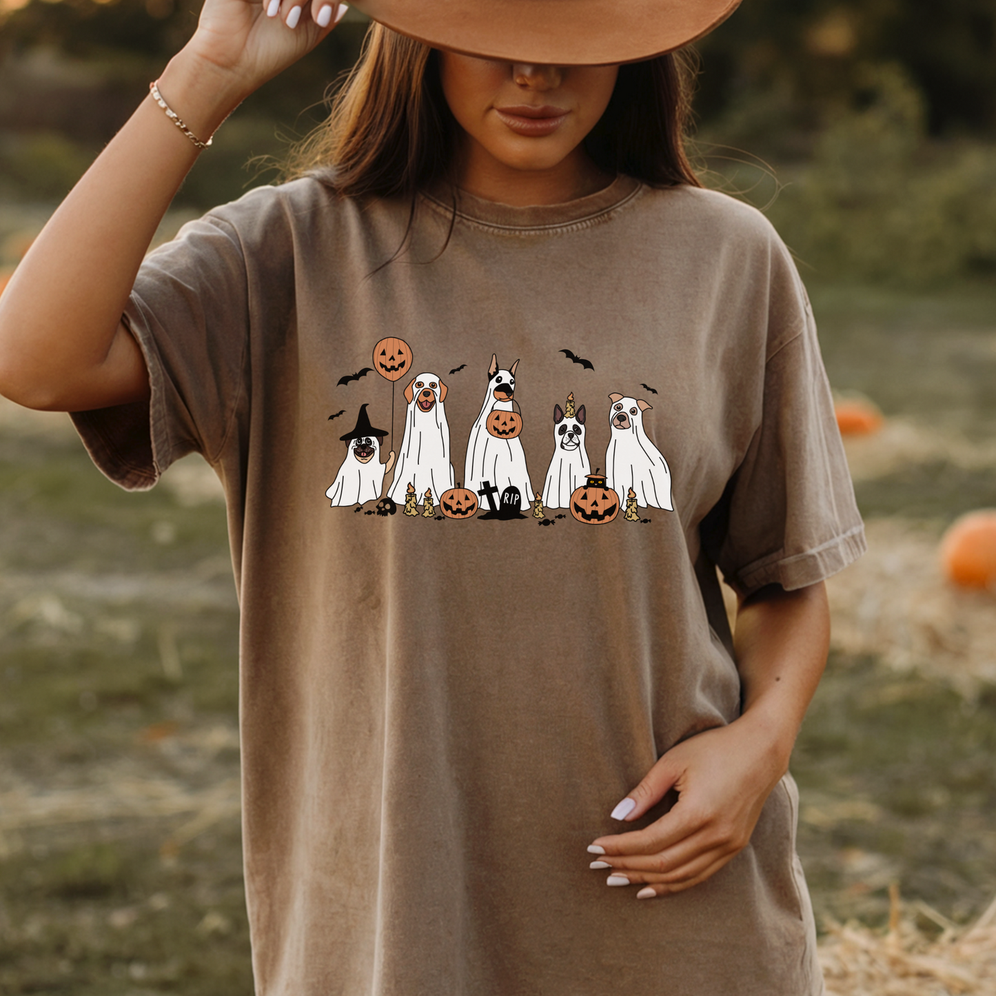Halloween Dogs Costume Pumpkin T-shirt