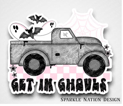 Get in Ghouls Truck Ghost Sticker