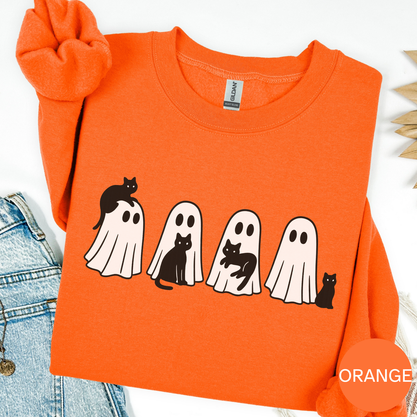 Ghosts and Cats Halloween Sweatshirt