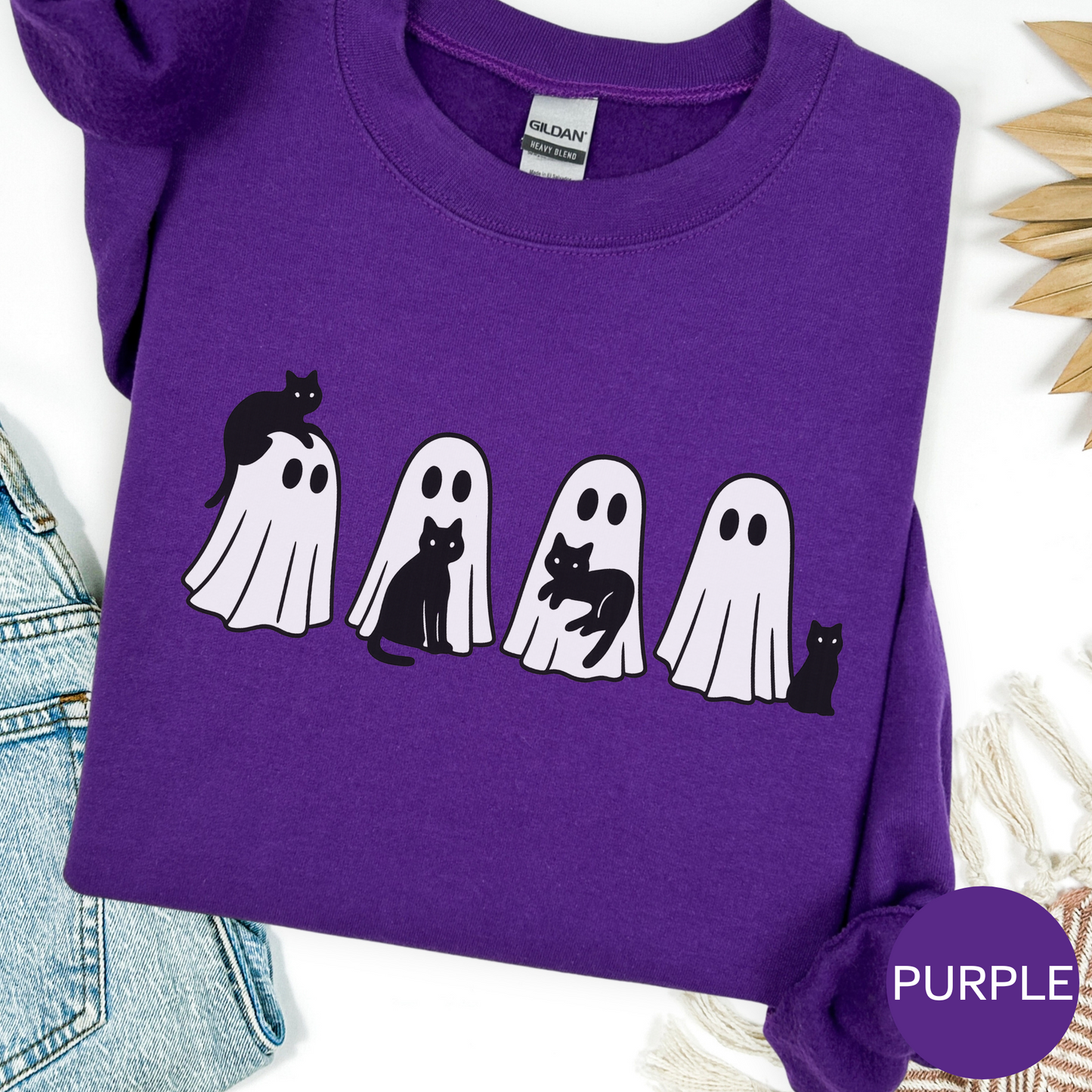 Ghosts and Cats Halloween Sweatshirt