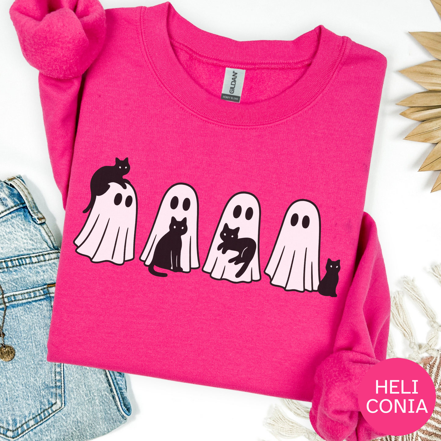 Ghosts and Cats Halloween Sweatshirt