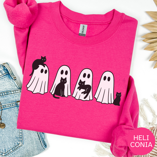 Ghosts and Cats Halloween Sweatshirt