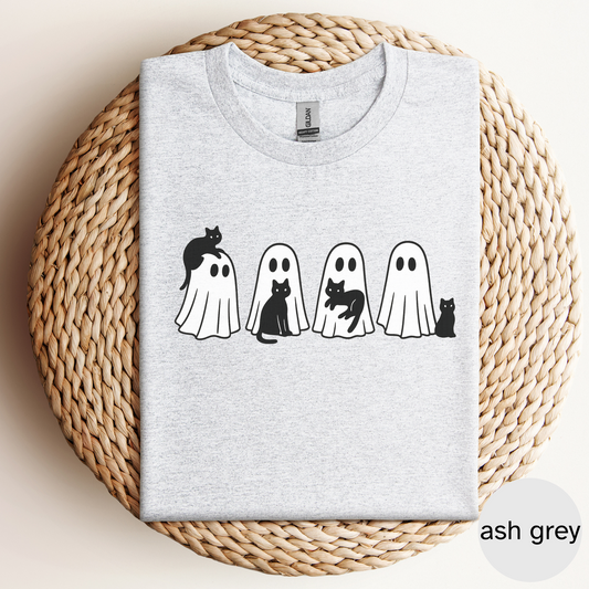 Ghosts and Cats Halloween T-shirt