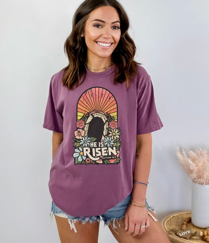 He is Risen Tomb Christian Easter Shirt