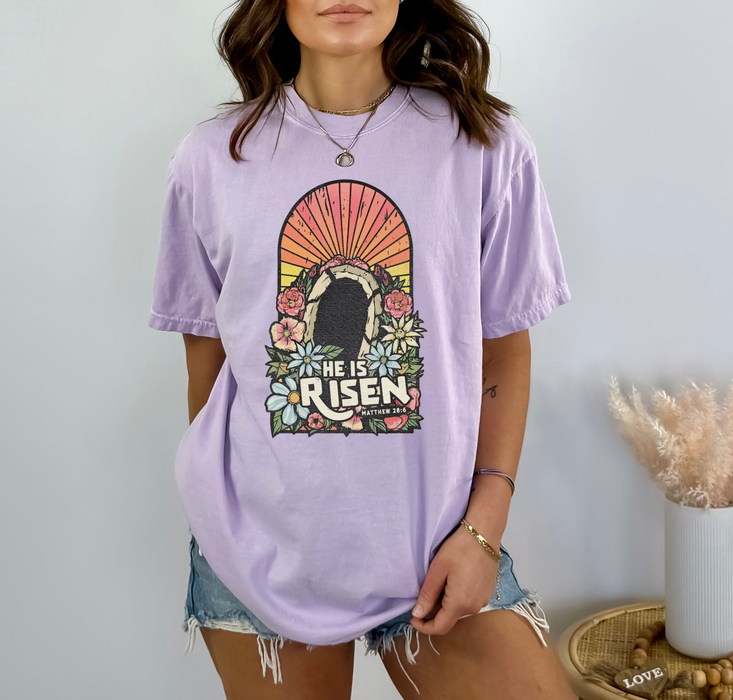 He is Risen Tomb Christian Easter Shirt