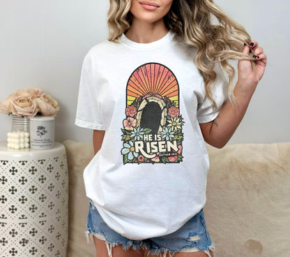 He is Risen Tomb Christian Easter Shirt