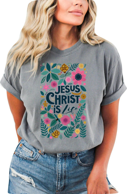 Christian Shirts Boho Christian Shirt Religious Tshirt Christian T Shirts Bible Verse Shirt Jesus Christ is Life Shirt