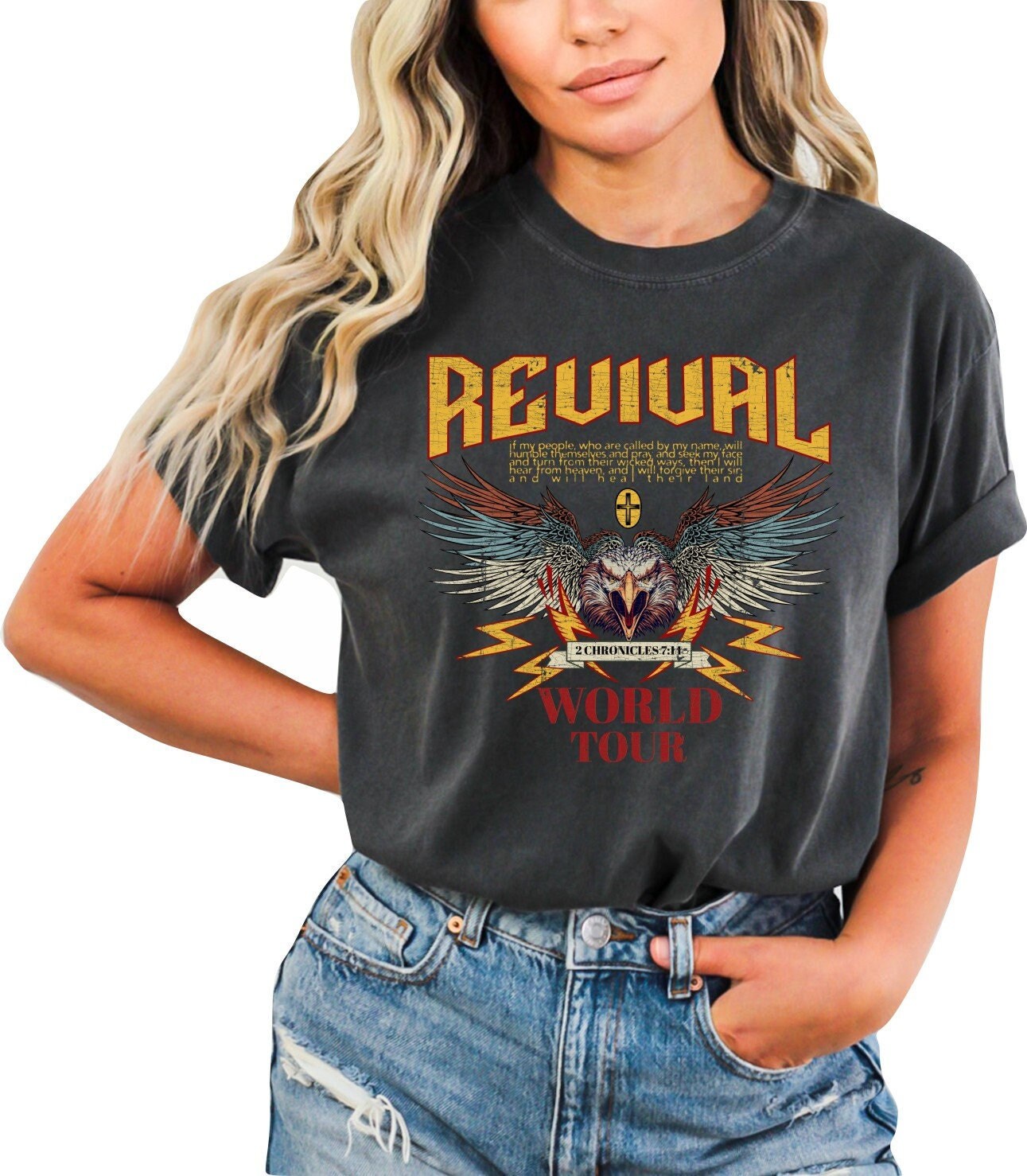 Christian Shirts Boho Christian Shirt Religious Tshirt Christian T Shirts Bible Verse Shirt Revival World Tour Shirt