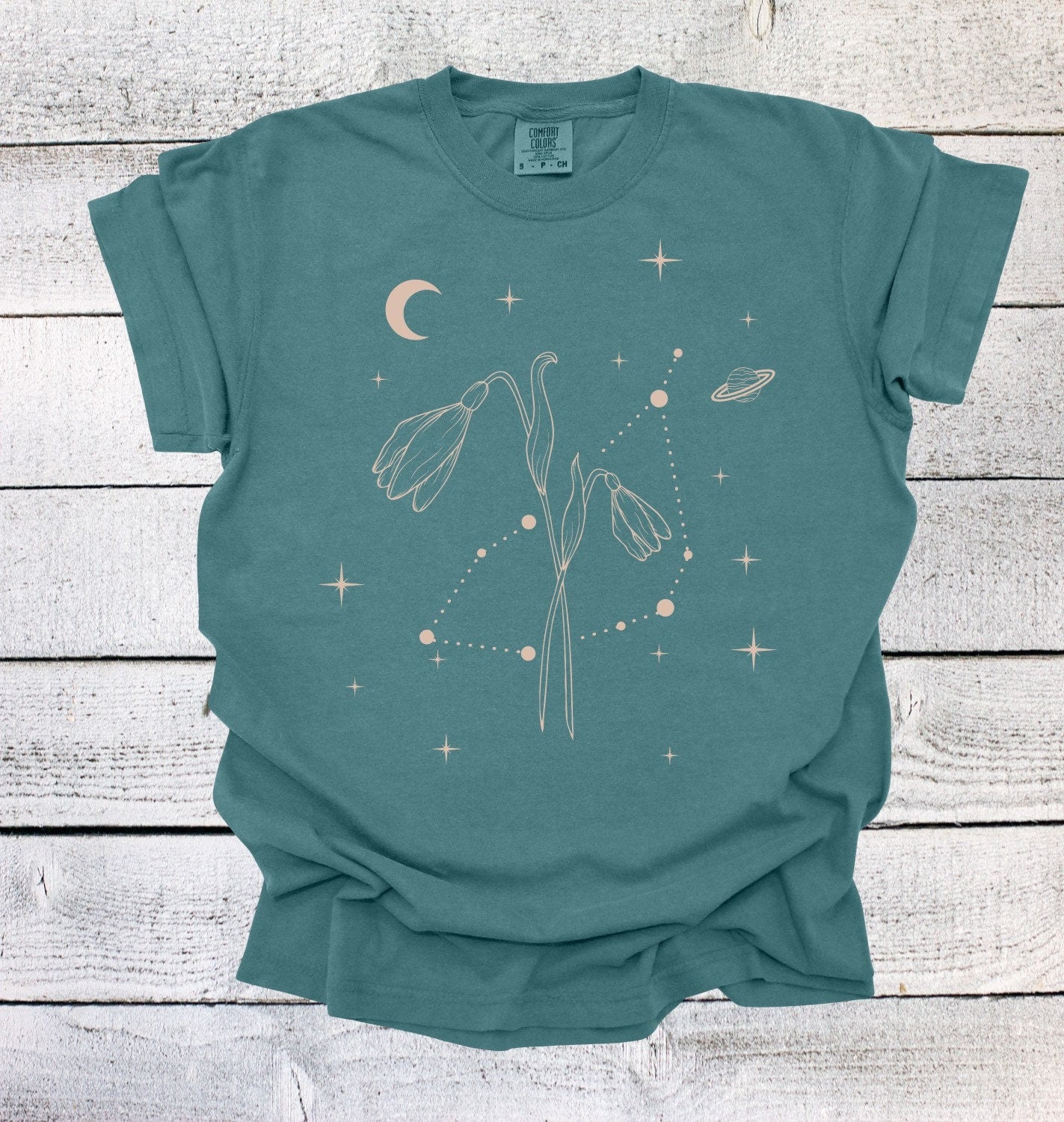 January Zodiac Flower Shirt, Capricorn Birth Month Shirt, Celestial Birth Month Constellations Shirt, Snow Drop Birth Flower Shirt, Birthday