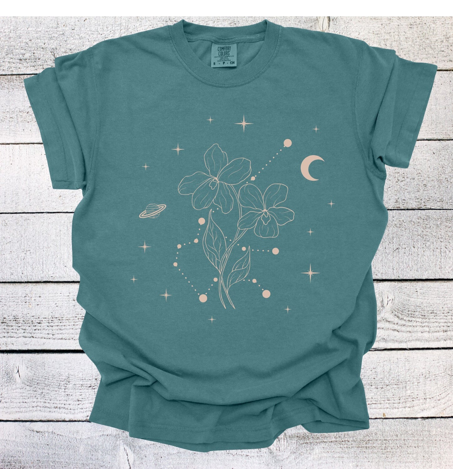 February Zodiac Flower Shirt, Aquarius Birth Month Shirt, Celestial Birth Month Constellations Shirt, Violet Birth Flower Shirt, Birthday